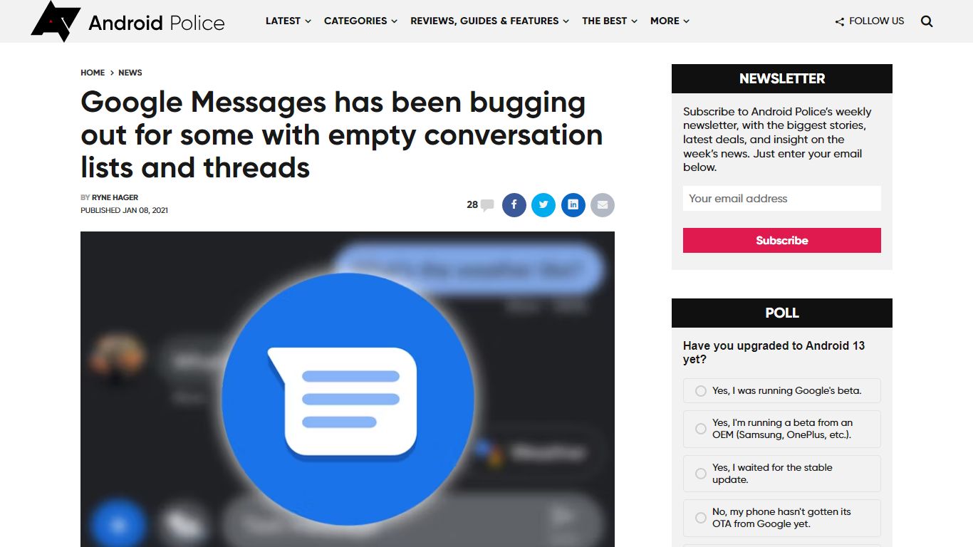 Google Messages has been bugging out for some with empty conversation ...